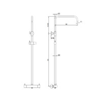 Regendouche Brauer Brushed Showerpipe met Thermostaat 30cm Geborsteld Nikkel