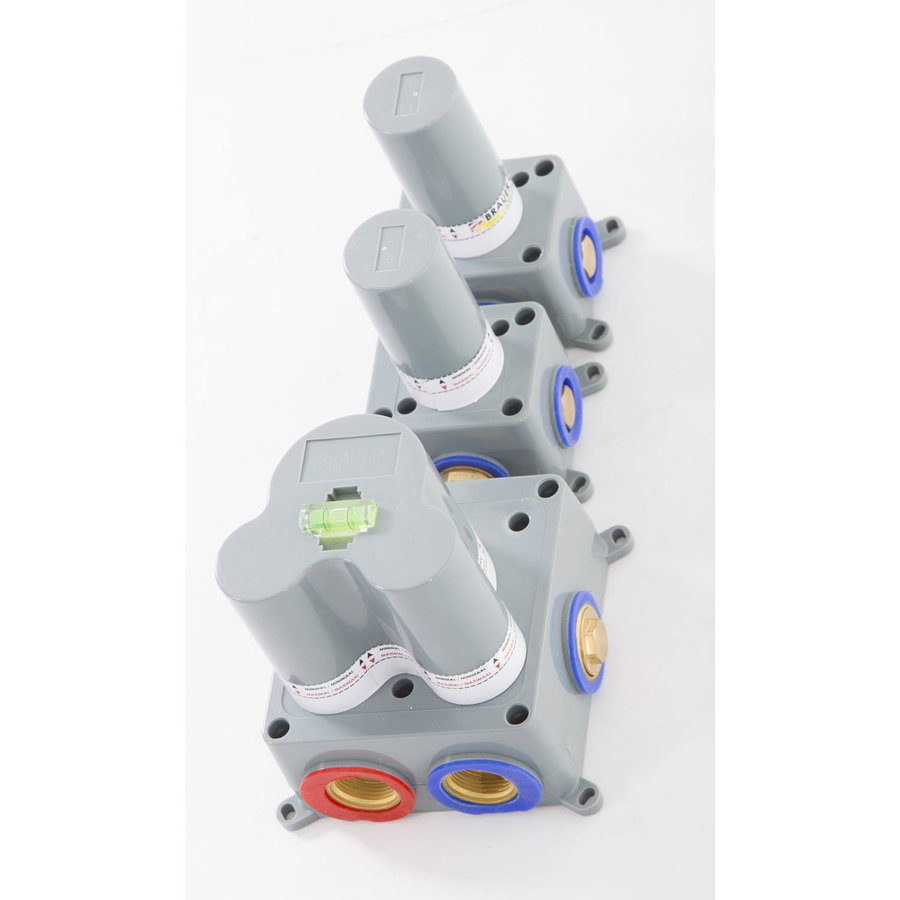 Thermostatisch Inbouwdoucheset Brauer Brushed 20cm Hoofddouche Plafondarm 3 Standen Handdouche Geborsteld Nikkel