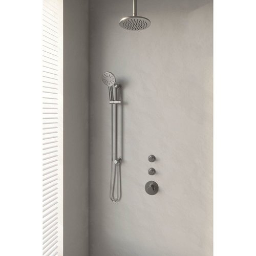 Thermostatisch Inbouwdoucheset Brauer Brushed 20cm Hoofddouche Plafondarm 3 Standen Handdouche op Glijstang Geborsteld Nikkel 