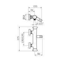 Bad- of Douchekraan GRB Time Thermostatisch Messing Chroom (zonder handdoucheset)