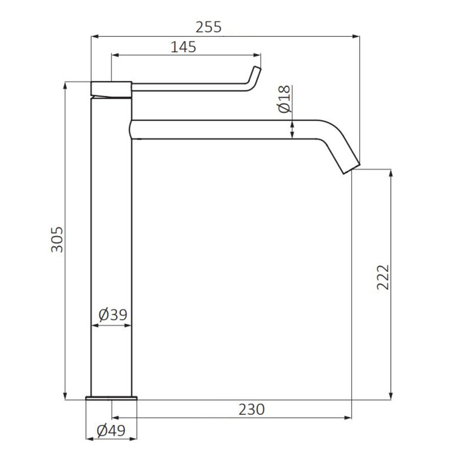 Wastafelkraan GRB Time XXL Ergonomische Hendel Chroom