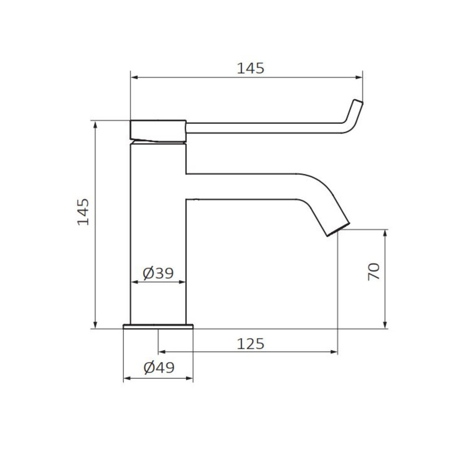 Wastafelkraan GRB Time Laag Model Ergonomische Hendel Chroom