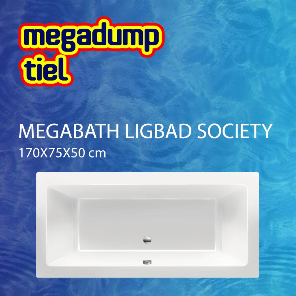 Ligbad Society 170X75X50 cm Mat Gebroken Wit MegaBath