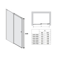 Schuifdeur Lacus Pantella Square Tweedelig Helder Glas Chroom Aluminium Profiel (alle maten)