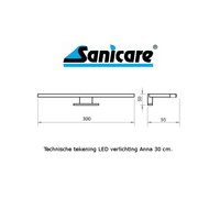 Spiegelverlichting Sanicare LED Anna 2,5 Watt 30 cm Chroom