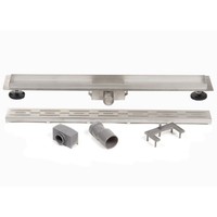 Douchegoot Brauer 100x7 cm RVS Vloerflens Inclusief Kunststof Sifon Verstelbare Poten