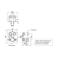 Inbouwdeel Boss & Wessing Click voor 2-Wegs Douchethermostaat