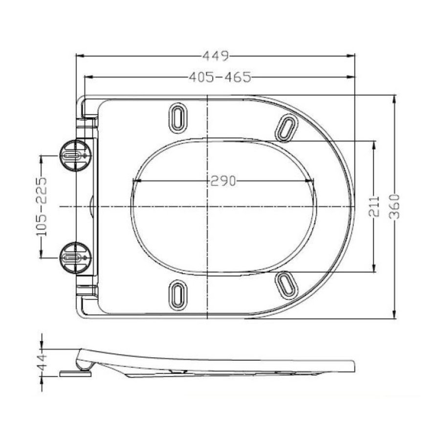 Wandcloset Boss & Wessing Vicente Rimless Diepspoel Mat Wit met Flatline Zitting Mat Zwart