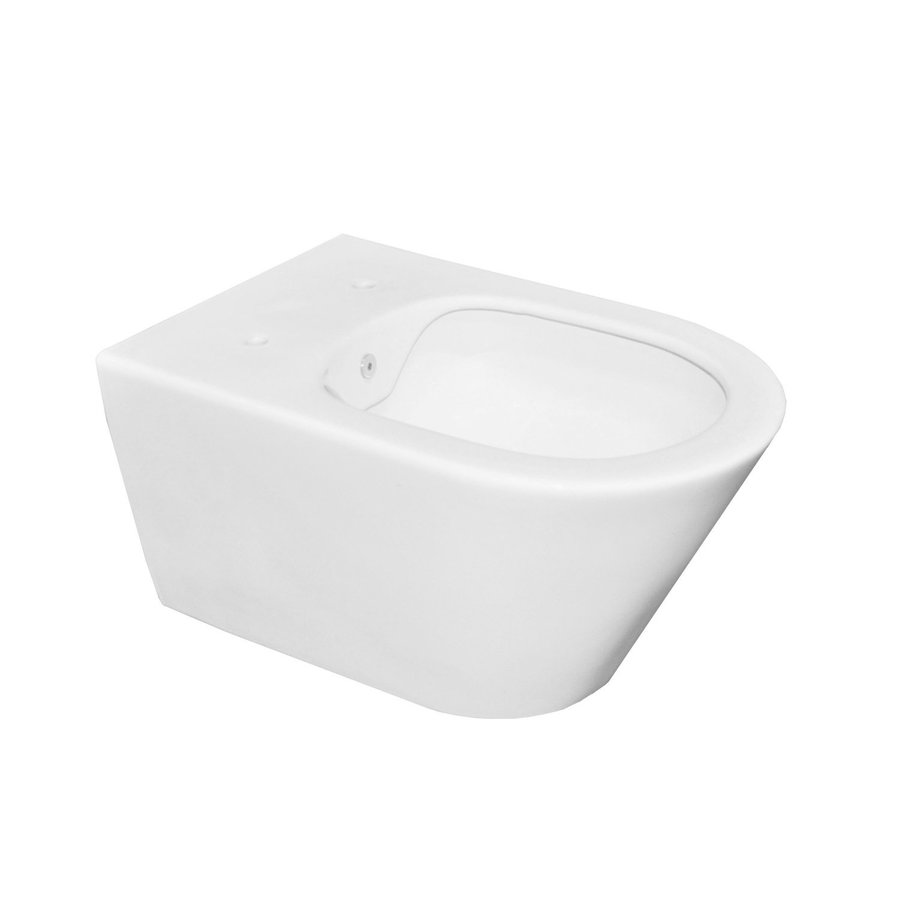 Wandcloset Wiesbaden Luxe Rimless 53 cm Inclusief Bidet-functie Mat Wit