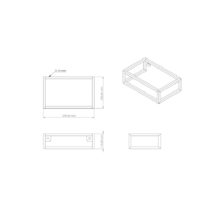 Handdoekrek Plieger Houston Open Frame tbv Fontein 37x23x11 cm Mat Zwart