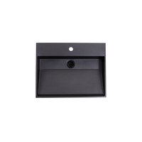 Wastafel Sanilux Quartz Trend 60x47x12 cm Mat Zwart (1 kraangat)