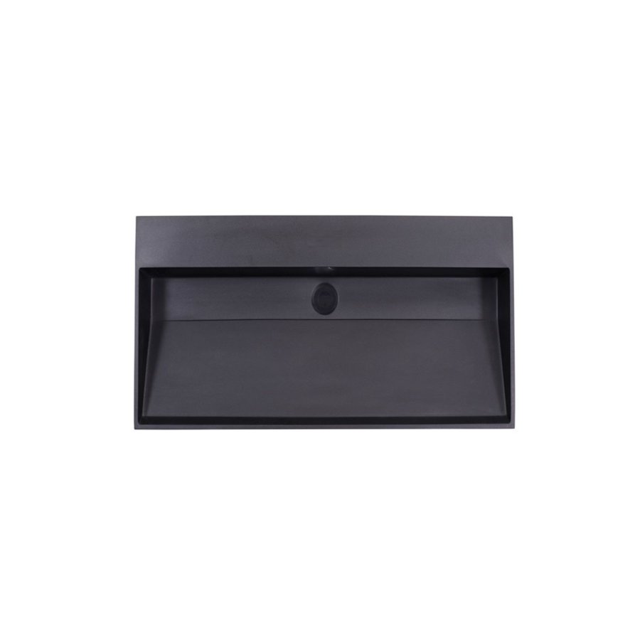 Wastafel Sanilux Quartz Trend 80x47x12 cm Mat Zwart (0 kraangaten)