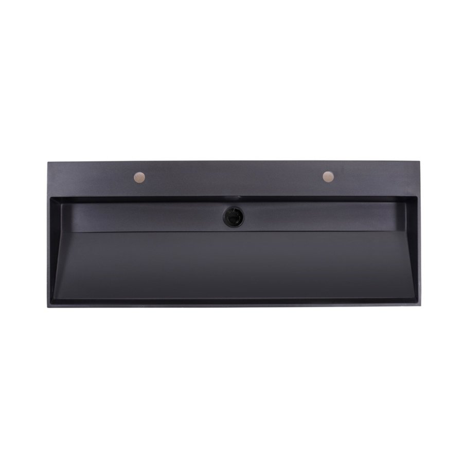 Wastafel Sanilux Quartz Trend 120x47x12 cm Enkele Spoelbak Keramiek Mat Zwart (2 kraangaten)