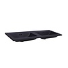 Sanilux Wastafel Sanilux Quartz Classic 140x47x3 cm Dubbel Keramiek Mat Zwart (0 kraangaten)