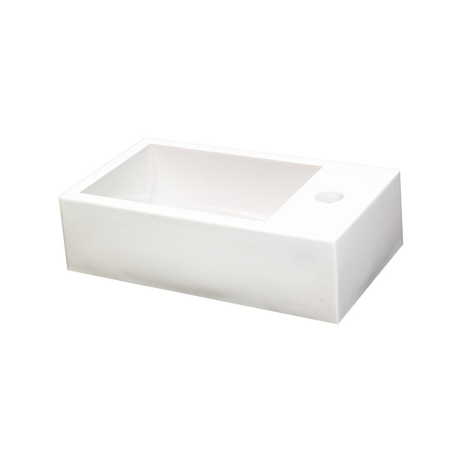 Wastafel Differnz Force 40x20x11 cm Polybeton met Kraangat Wit