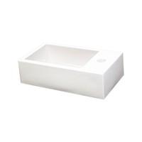 Wastafel Differnz Force 40x20x11 cm Polybeton met Kraangat Wit
