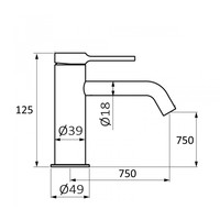 Bidetkraan GRB Aura 7,5 cm zonder Clickwaste Chroom