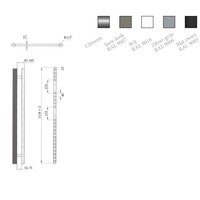 Elektrische Design Radiator Sanicare Plug En Play 111,8 x 45 cm Mat Zwart Thermostaat Chroom 596 Watt