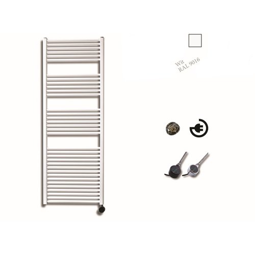 Elektrische Design Radiator Sanicare Plug En Play 172 x 60 cm Wit Thermostaat Chroom 1127 Watt 
