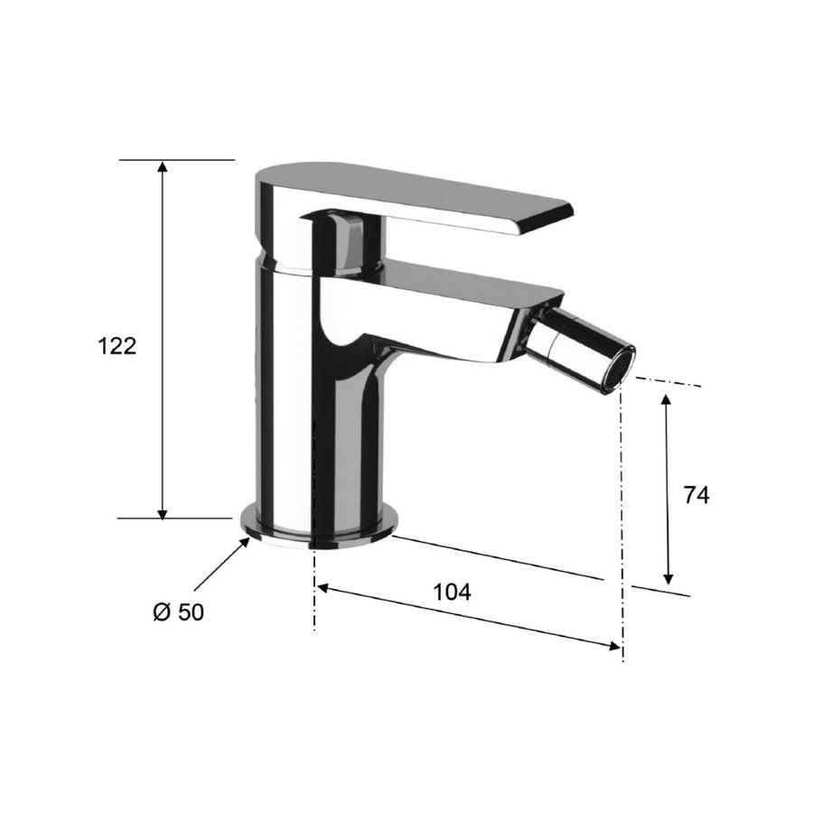 Bidetmengkraan Sapho KAI 1-hendel 12.2 cm Mat Zwart