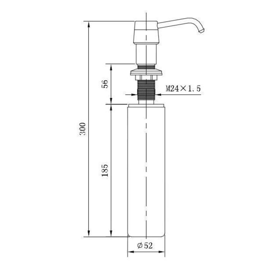 Inbouw zeeppompje chroom kunststof fles 250ml