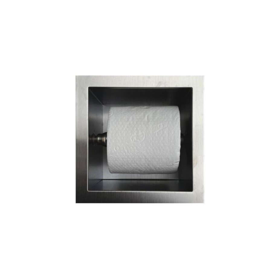 Inbouw Toiletrolhouder Sanilux RVS 13,5x13x12 cm