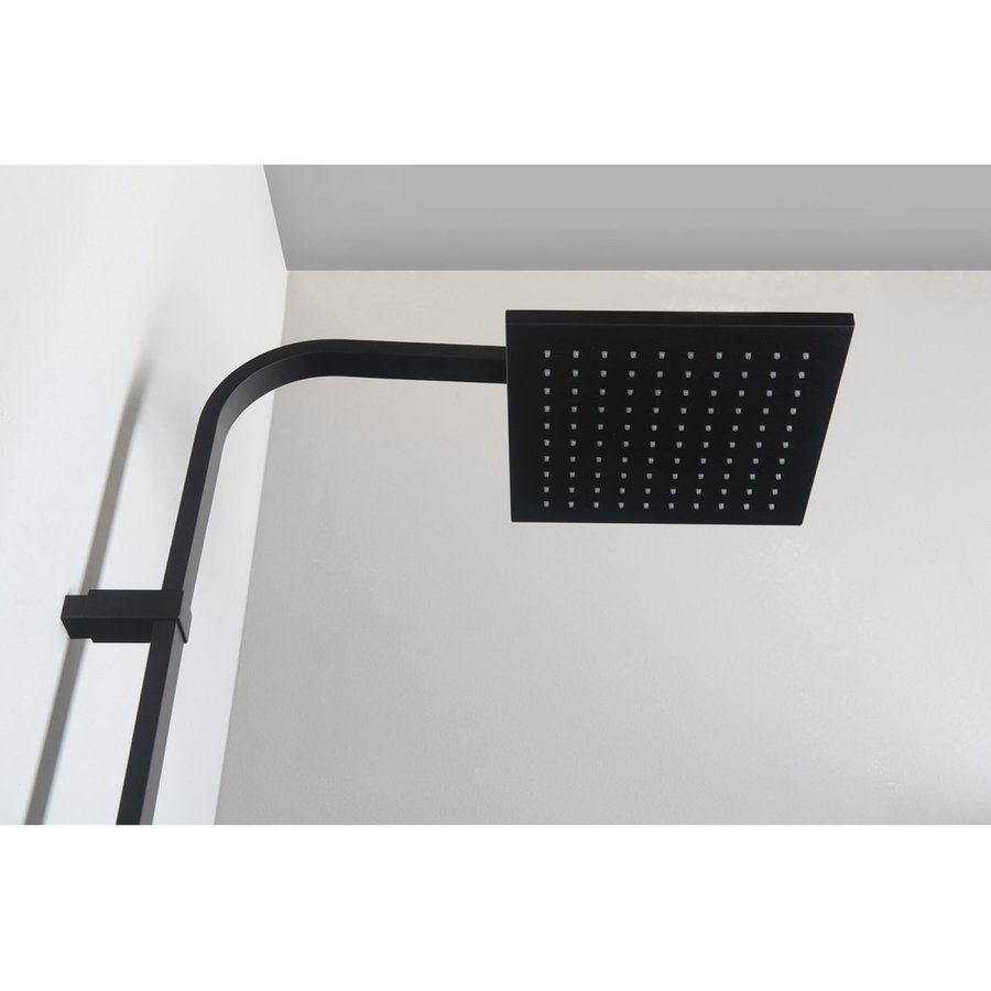 Regendoucheset Opbouw Sapho Dimy Thermostaatkraan 25x25 cm Mat Zwart