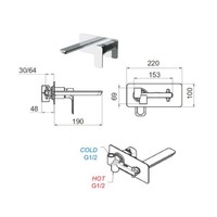 Wastafelmengkraan Inbouw Sapho Spy 1-hendel Uitloop Recht 19 cm Mat Zwart