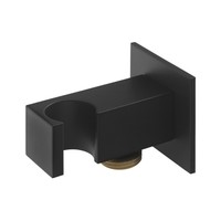 Opsteek Handdouchehouder Sapho met Wateruitlaat Vierkant Mat Zwart