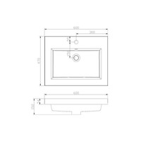Badkamermeubel Sanilux PL 60 Greeploos Incl Spiegel En Wastafel Century Oak Multiplex 60x47x50 cm