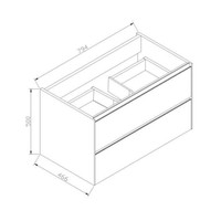 Badkamermeubel Sanilux PL 80 Greeploos Incl Spiegel En Wastafel Light Wood Multiplex 80x47x50 cm