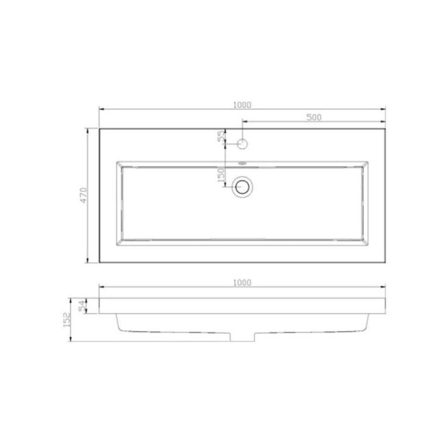 Badkamermeubel Sanilux PL 100 Greeploos Incl Spiegel En Wastafel Century Oak Multiplex 100x47x50 cm