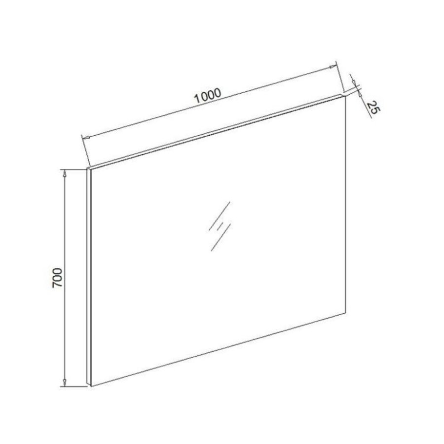 Badkamermeubel Sanilux PL 100 Greeploos Incl Spiegel En Wastafel Light Wood Multiplex 100x47x50 cm