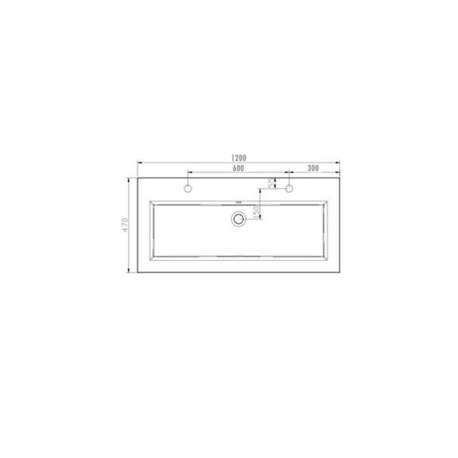 Badkamermeubel Sanilux PL 120 Greeploos Incl Spiegel En Wastafel Century Oak Multiplex 120x47x50 cm