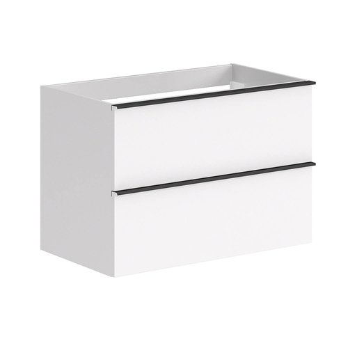 Wastafelonderkast Allibert Santiago Olav 2 Lades Soft Close Glanzend Wit 80x55x46 cm 