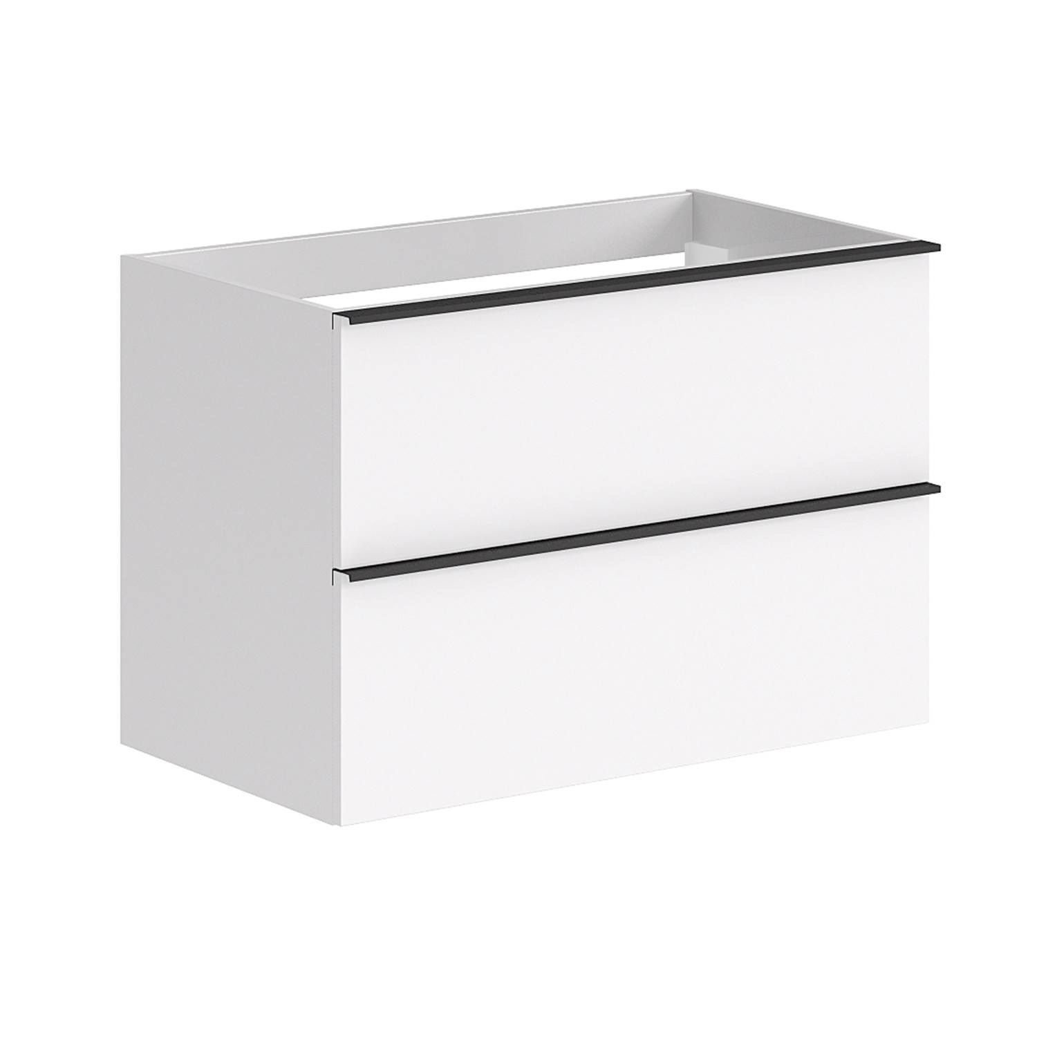 Wastafelonderkast Allibert Santiago Olav 2 Lades Soft Close Glanzend Wit 80x55x46 cm Allibert