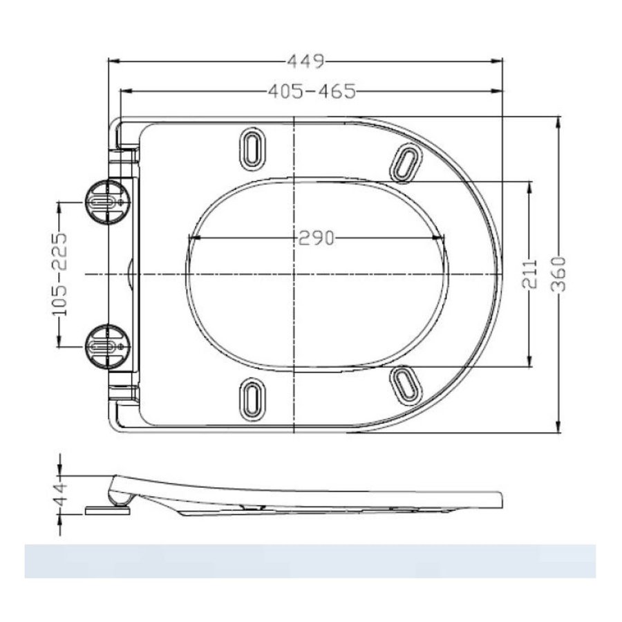 NIET MEER LEVERBAAR Wandcloset Wiesbaden Stereo Rimless 53 cm Mat Zwart (Incl. zitting)
