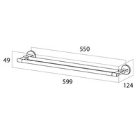 Tiger Noon Handdoekenrek Dubbel Chroom 5x60x12.5 cm