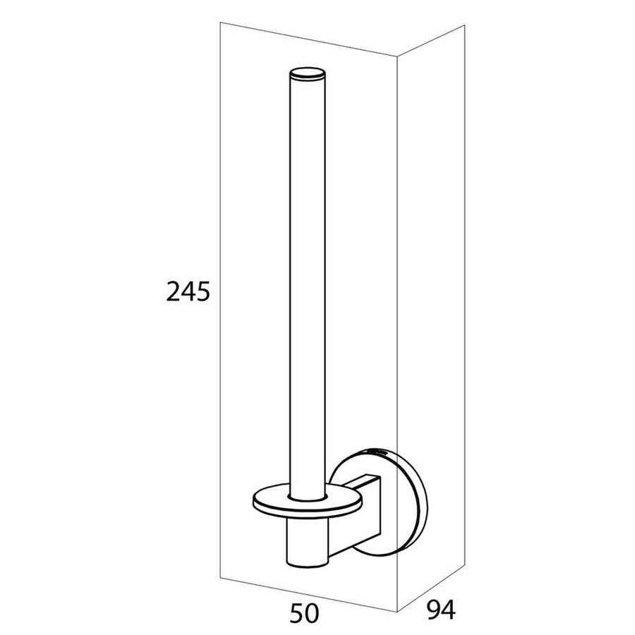 Tiger Noon Reserverolhouder Chroom 24x5x9.5 cm