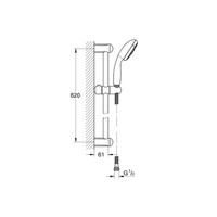 Glijstangset Grohe New Tempesta 4 standen met Doucheslang 175 cm Chroom / Wit