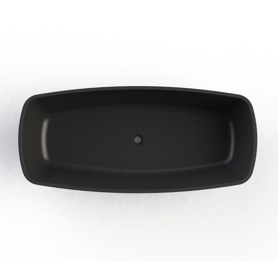 Vrijstaand Ligbad Boss & Wessing Cali 174x78x55 cm Cast Marble Mat Zwart