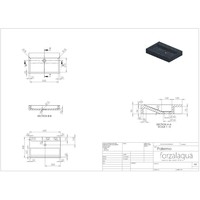 Wastafel Forzalaqua Palermo Graniet Gezoet Gebrand Zonder Kraangat Zwart 60x40x9 cm