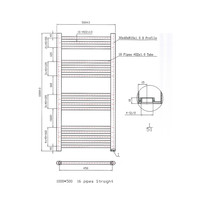 Designradiator Boss & Wessing Vertico Multirail 100x50 cm Chroom Zij-Onderaansluiting