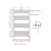 Designradiator Boss & Wessing Vertico Multirail 100x60 cm Chroom Zij-Onderaansluiting