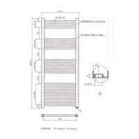 Designradiator Boss & Wessing Vertico Multirail 120x50 cm Chroom Zij-Onderaansluiting