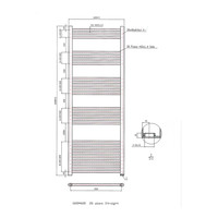 Designradiator Boss & Wessing Vertico Multirail 160x60 cm Chroom Zij-Onderaansluiting