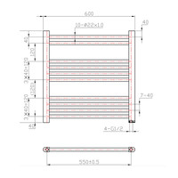 Designradiator Boss & Wessing Vertico Multirail 60x60 cm Antraciet Zij-Onderaansluiting