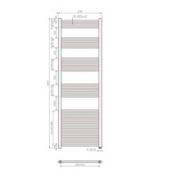 Designradiator Boss & Wessing Vertico Multirail 180x60 cm Antraciet Zij-Onderaansluiting