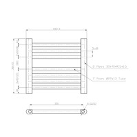 Designradiator Boss & Wessing Vertico Multirail 36x40 cm Chroom Zij-Onderaansluiting