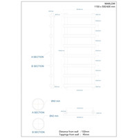 Designradiator Boss & Wessing Tubi Handdoekrek 115x50 cm Zij-Onderaansluiting Mat Antraciet